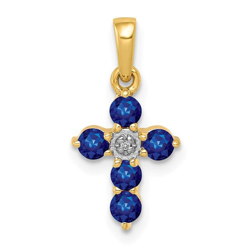 14k-sapphire-and-diamond-cross-pendant-SolomonJeweler-Wichita-KS-CustomJewelry