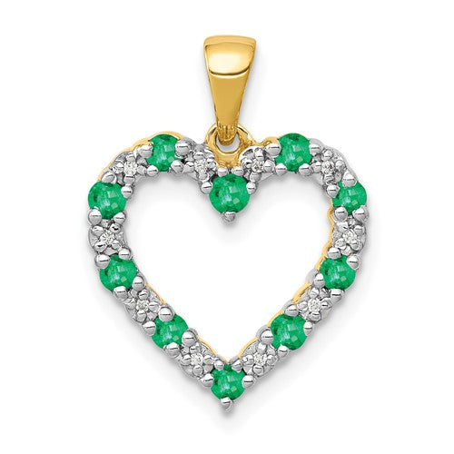 14k-diamond-and-emerald-heart-pendant-SolomonJeweler-Wichita-KS-CustomJewelry