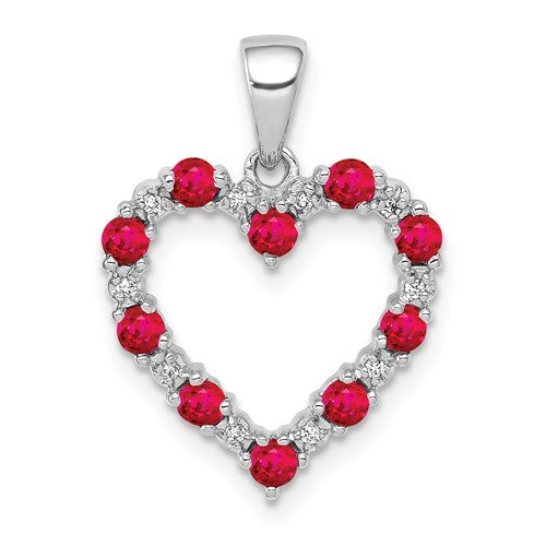 14k-white-gold-diamond-and-35-ruby-heart-pendant-SolomonJeweler-Wichita-KS-CustomJewelry