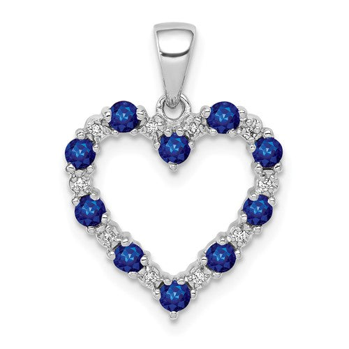 14k-white-gold-diamond-and-sapphire-heart-pendant-SolomonJeweler-Wichita-KS-CustomJewelry