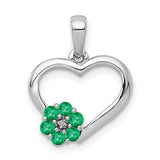 14k-white-gold-diamond-and-emerald-heart-and-flower-pendant-SolomonJeweler-Wichita-KS-CustomJewelry