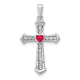 14k-white-gold-ruby-and-diamond-heart-cross-pendant-SolomonJeweler-Wichita-KS-CustomJewelry