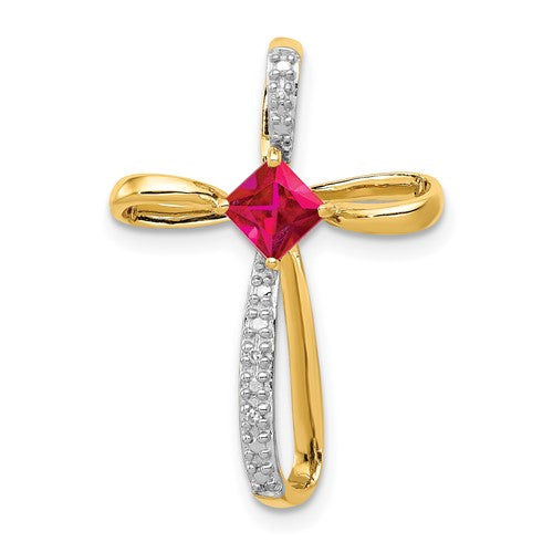 14k-and-rhodium-lab-created-ruby-and-diamond-cross-slide-SolomonJeweler-Wichita-KS-CustomJewelry