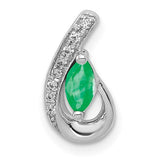 14k-white-gold-teardrop-diamond-and-emerald-pendant-SolomonJeweler-Wichita-KS-CustomJewelry