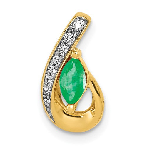 14k-teardrop-diamond-and-emerald-pendant-SolomonJeweler-Wichita-KS-CustomJewelry