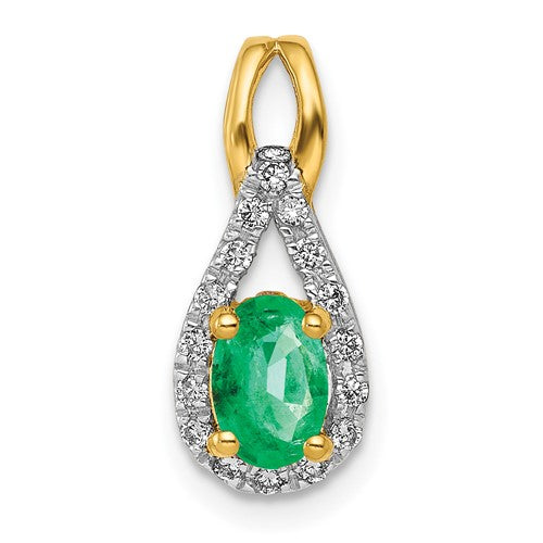 14k-teardrop-diamond-and-oval-emerald-pendant-SolomonJeweler-Wichita-KS-CustomJewelry