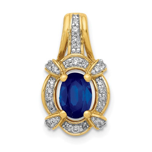 14k-diamond-and-sapphire-fancy-oval-pendant-SolomonJeweler-Wichita-KS-CustomJewelry