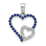 14k-white-gold-diamond-and-sapphire-double-heart-pendant-SolomonJeweler-Wichita-KS-CustomJewelry