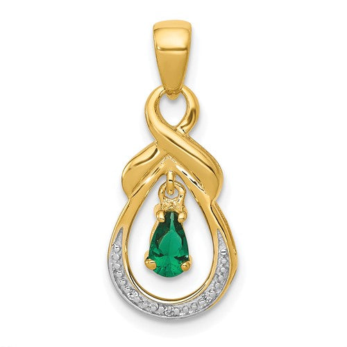 14k-pear-emerald-and-diamond-pendant-SolomonJeweler-Wichita-KS-CustomJewelry