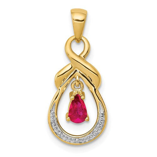 14k-pear-ruby-and-diamond-dangle-pendant-SolomonJeweler-Wichita-KS-CustomJewelry