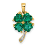 14k-created-emerald-and-diamond-four-leaf-clover-pendant-SolomonJeweler-Wichita-KS-CustomJewelry