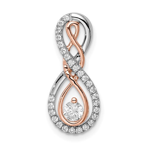 14k-two-tone-white-and-rose-infinity-diamond-chain-slide-SolomonJeweler-Wichita-KS-CustomJewelry