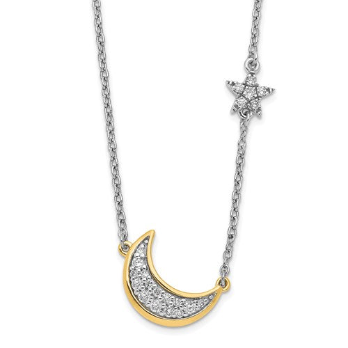 14k-two-tone-moon-w-star-diamond-18in-necklace-SolomonJeweler-Wichita-KS-CustomJewelry