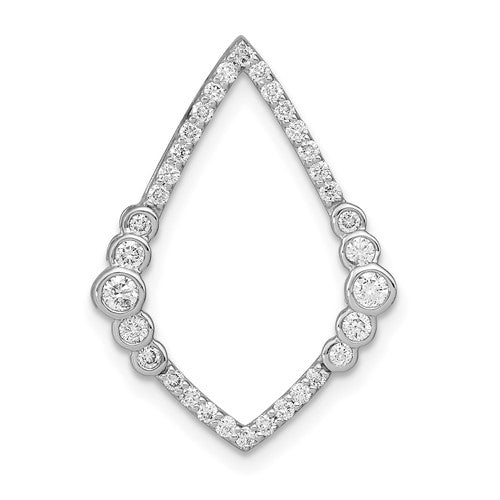 14k-white-gold-polished-diamond-bezel-set-teardrop-chain-slide-SolomonJeweler-Wichita-KS-CustomJewelry