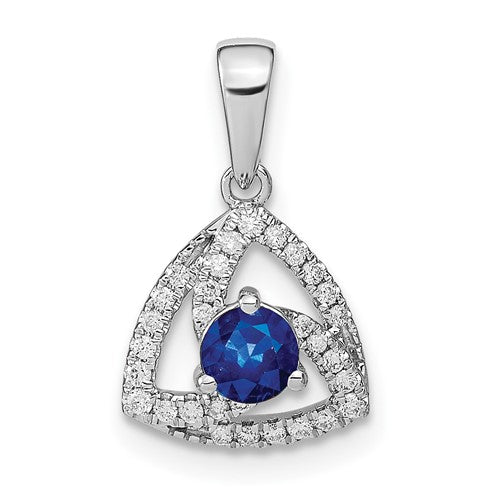 14k-white-gold-diamond-and-blue-sapphire-triangle-pendant-SolomonJeweler-Wichita-KS-CustomJewelry