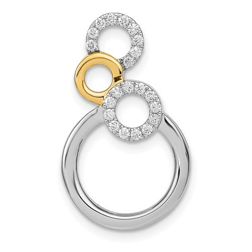 14k-two-tone-polished-diamond-circles-chain-slide-SolomonJeweler-Wichita-KS-CustomJewelry