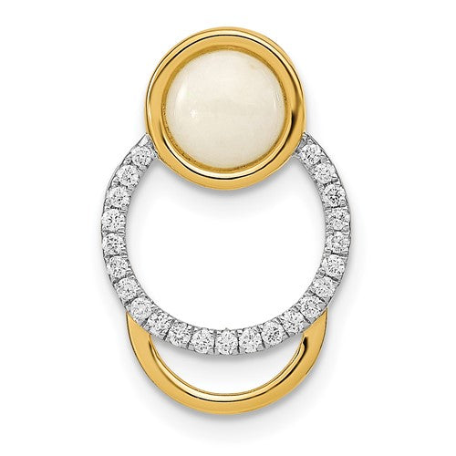 14k-polished-diamond-opal-circle-chain-slide-SolomonJeweler-Wichita-KS-CustomJewelry