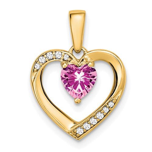 14k-pink-sapphire-and-diamond-heart-pendant-SolomonJeweler-Wichita-KS-CustomJewelry