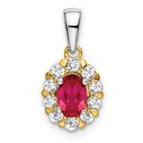 14k-two-tone-oval-ruby-and-diamond-halo-pendant-SolomonJeweler-Wichita-KS-CustomJewelry
