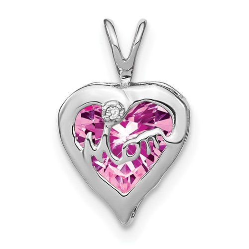 14k-white-gold-creat-pink-sapphire-diamond-mom-heart-pendant-SolomonJeweler-Wichita-KS-CustomJewelry
