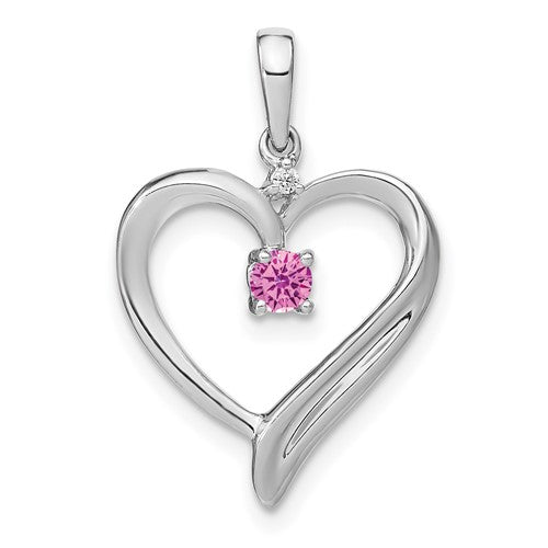 14k-white-gold-created-pink-sapphire-and-diamond-heart-pendant-SolomonJeweler-Wichita-KS-CustomJewelry