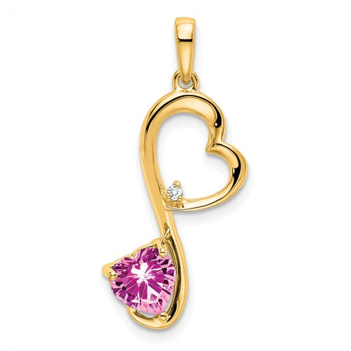 14k-created-pink-sapphire-and-diamond-heart-pendant-SolomonJeweler-Wichita-KS-CustomJewelry