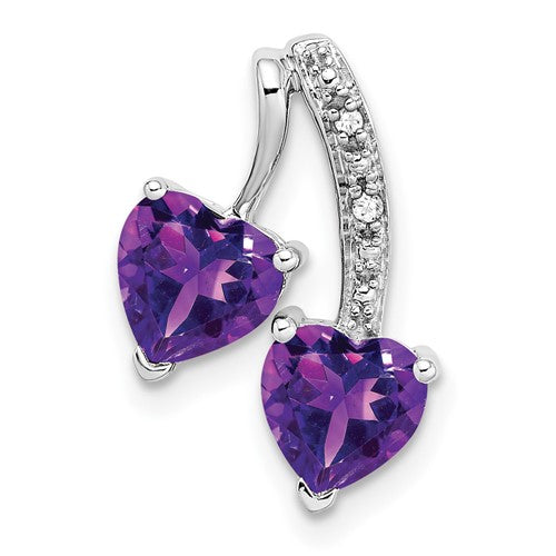 14k-white-gold-amethyst-and-diamond-2-heart-pendant-SolomonJeweler-Wichita-KS-CustomJewelry