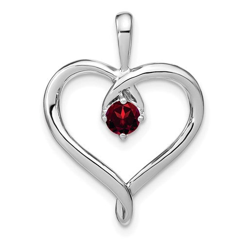 14k-white-gold-garnet-heart-pendant-SolomonJeweler-Wichita-KS-CustomJewelry