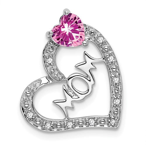 14k-white-gold-created-pink-sapphire-diamond-mom-heart-pendant-SolomonJeweler-Wichita-KS-CustomJewelry