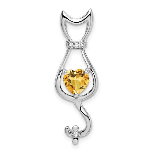 14k-white-gold-citrine-and-diamond-cat-pendant-SolomonJeweler-Wichita-KS-CustomJewelry