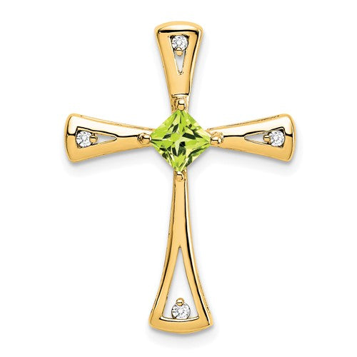 14k-peridot-and-diamond-cross-chain-slide-SolomonJeweler-Wichita-KS-CustomJewelry