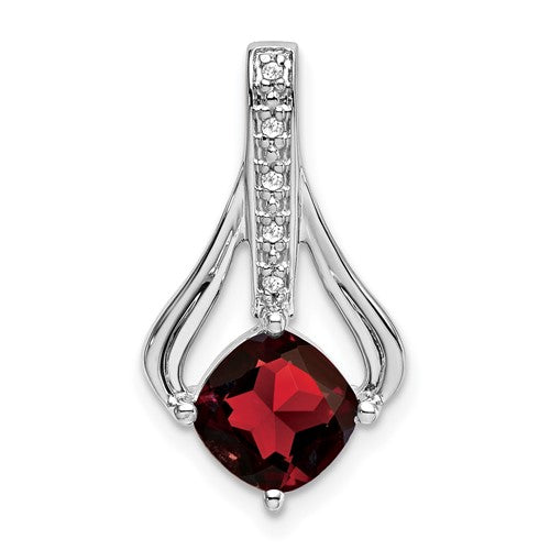 14k-white-gold-garnet-and-diamond-pendant-SolomonJeweler-Wichita-KS-CustomJewelry