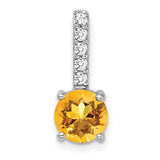 14k-white-gold-round-citrine-and-diamond-pendant-SolomonJeweler-Wichita-KS-CustomJewelry