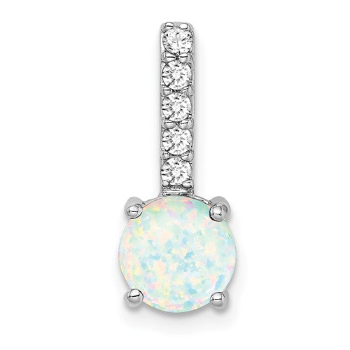 14k-white-gold-round-created-opal-and-diamond-pendant-SolomonJeweler-Wichita-KS-CustomJewelry
