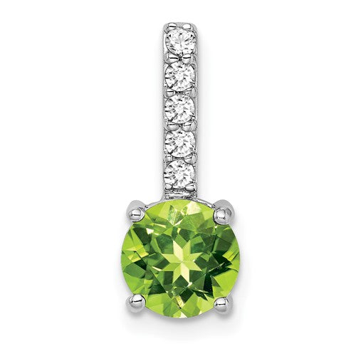 14k-white-gold-round-peridot-and-diamond-pendant-SolomonJeweler-Wichita-KS-CustomJewelry