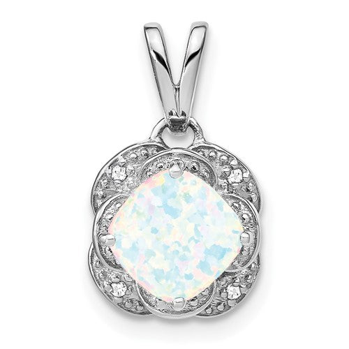 14k-white-gold-cushion-created-opal-and-diamond-pendant-SolomonJeweler-Wichita-KS-CustomJewelry