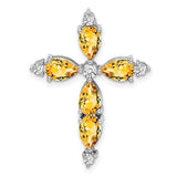 14k-white-gold-citrine-and-diamond-cross-chain-slide-SolomonJeweler-Wichita-KS-CustomJewelry