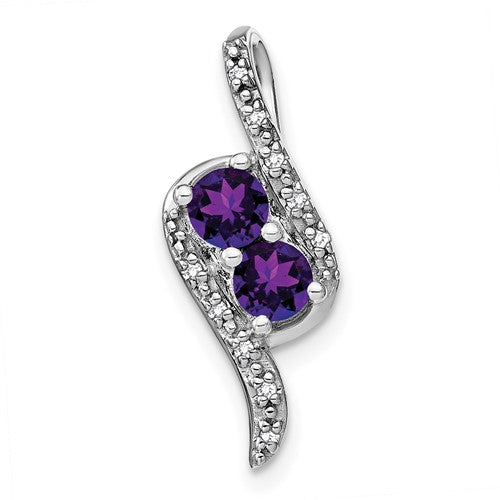 14k-white-gold-amethyst-and-diamond-chain-slide-SolomonJeweler-Wichita-KS-CustomJewelry