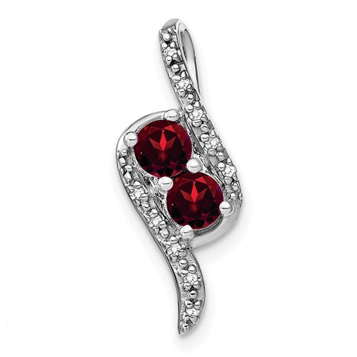 14k-white-gold-garnet-and-diamond-chain-slide-SolomonJeweler-Wichita-KS-CustomJewelry