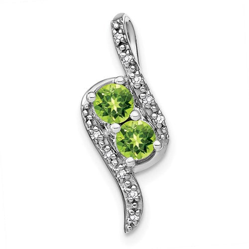 14k-white-gold-peridot-and-diamond-chain-slide-SolomonJeweler-Wichita-KS-CustomJewelry