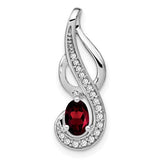 14k-white-gold-garnet-and-diamond-swirl-pendant-SolomonJeweler-Wichita-KS-CustomJewelry