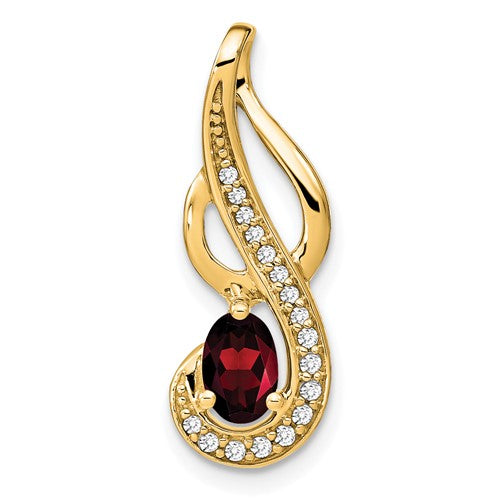 14k-garnet-and-diamond-swirl-pendant-SolomonJeweler-Wichita-KS-CustomJewelry