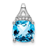 14k-white-gold-cushion-blue-topaz-and-diamond-pendant-SolomonJeweler-Wichita-KS-CustomJewelry