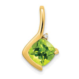 14k-cushion-peridot-and-diamond-pendant-SolomonJeweler-Wichita-KS-CustomJewelry