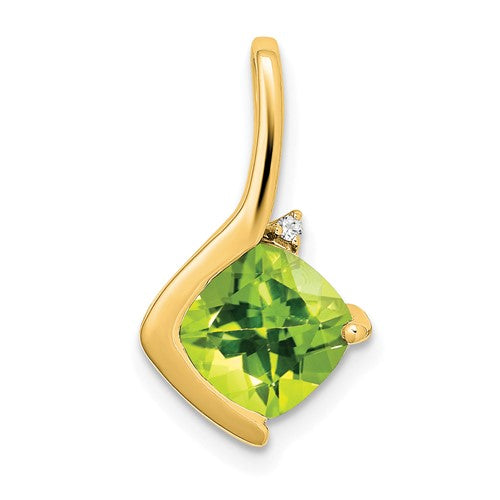 14k-cushion-peridot-and-diamond-pendant-SolomonJeweler-Wichita-KS-CustomJewelry