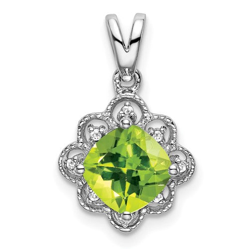14k-white-gold-peridot-and-diamond-scalloped-pendant-SolomonJeweler-Wichita-KS-CustomJewelry