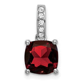 14k-white-gold-cushion-garnet-and-diamond-pendant-SolomonJeweler-Wichita-KS-CustomJewelry
