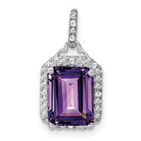 14k-white-gold-emerald-cut-amethyst-and-diamond-halo-pendant-SolomonJeweler-Wichita-KS-CustomJewelry