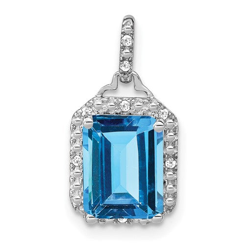 14k-white-gold-emerald-cut-blue-topaz-and-diamond-halo-pendant-SolomonJeweler-Wichita-KS-CustomJewelry
