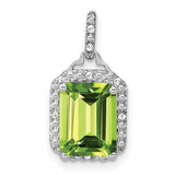 14k-white-gold-emerald-cut-peridot-and-diamond-halo-pendant-SolomonJeweler-Wichita-KS-CustomJewelry
